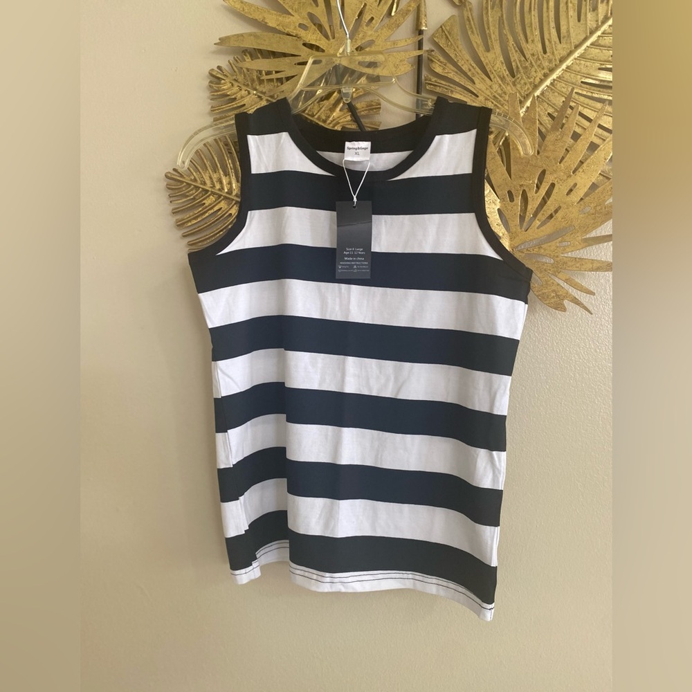 Striped Black and White Kids Camisole